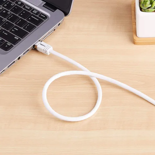 Vista 4 de Amazon Basics - Cable de conexión Ethernet RJ45 Cat 7, 10 Gpbs de alta velocidad, 600 MHz, con doble blindaje, 1,5 m, blanco