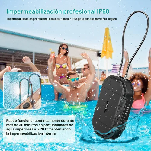 Vista 3 de Diyife Caja fuerte portátil, [impermeable] Caja de seguridad de viaje