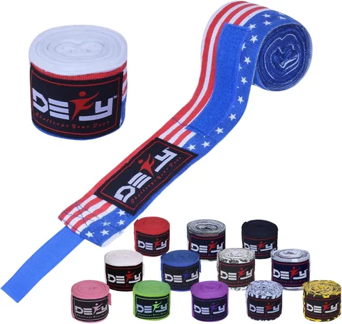 Vista 11 de DEFY Professional – Vendas elásticas profesionales para manos, de 180 pulgadas (457.2 cm), para boxeo, muay thai, MMA, para hombre y mujer - Par Rojo