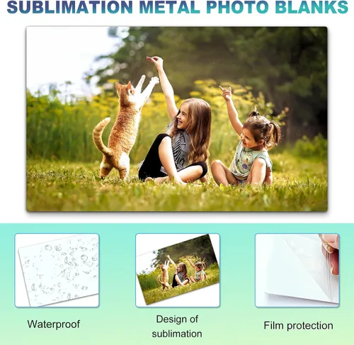 Vista 5 de 10 piezas de 6'x8' en blanco de aluminio para sublimación en metal para fotos, señal en blanco de sublimación en metal de 0.45mm de espesor