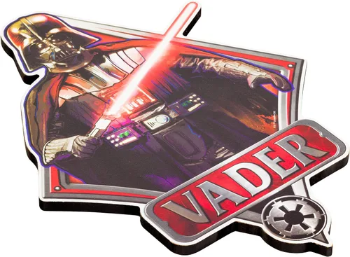 Vista 3 de Silver Buffalo Disney Star Wars Darth Vader Episodio 4 Arte de pared de madera troquelada, 13 x 9.5 pulgadas, multicolor