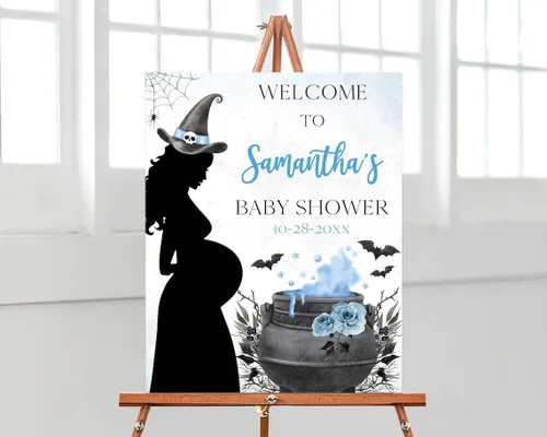 Vista 35 de Personalized Halloween Baby Shower Welcome Sign, A Little Boo Baby Shower Welcome Sign, Pumpkin Decorations,girl, Halloween Decor 12" X 18" (Small)