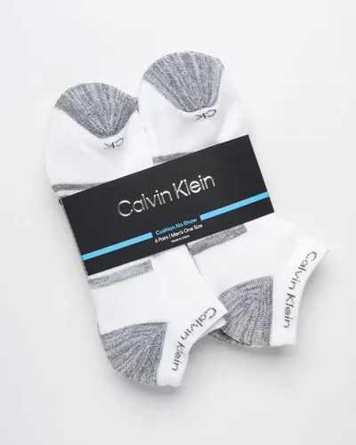 Vista 53 de Calvin Klein Calcetines para hombre, mezcla de algodón, acolchados, sin talla, forro de calcetines atléticos (6 unidades)