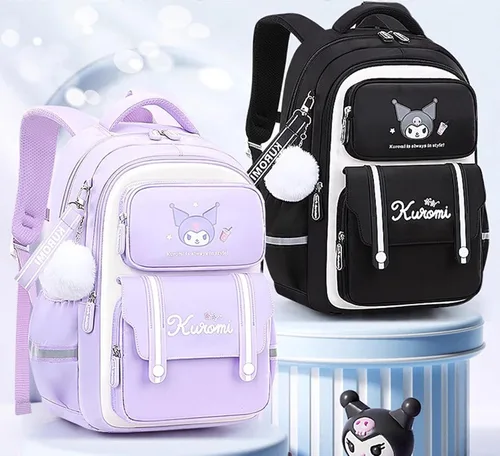Vista 6 de Kuromi - Mochila de personaje de dibujos animados japoneses, mochila escolar