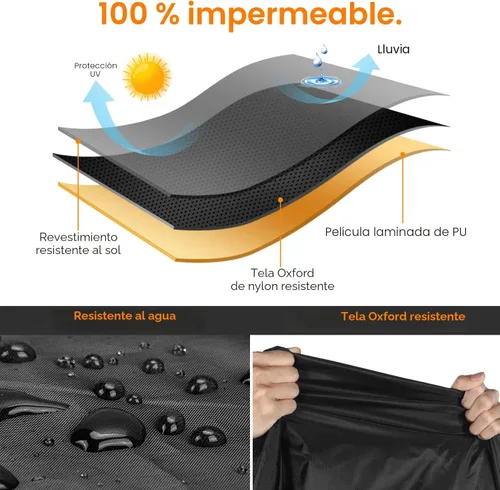 Vista 4 de WLEAFJ Fundas Impermeables para Sillas de Exterior, Fundas Negras para Muebles de Patio y Césped, Funda de Asiento Profundo para Sillón de Patio