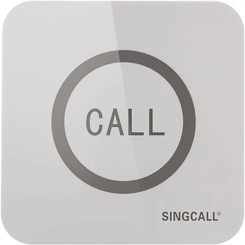 Vista 2 de SINGCALL Sistema de atención para el hogar Sistema de llamadas de hotel, botón táctil grande conveniente impermeable, localizador de 1 botón APE520