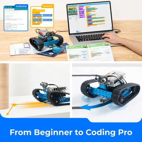 Vista 4 de Set de robot educativo transformable mBot Ranger STEM de Makeblock, de bricolaje, kit de robot 3 en 1, Arduino, aprendizaje de código Scratch 2.0