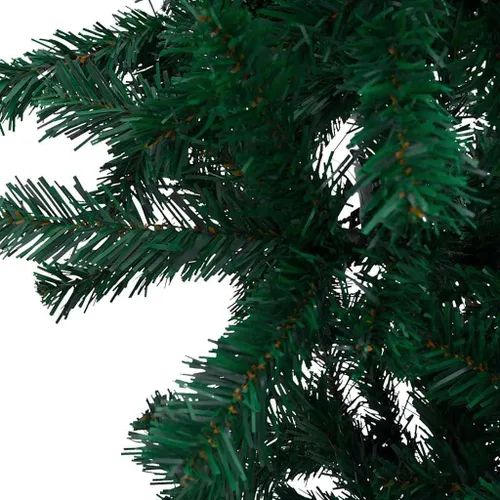 Vista 3 de 47.2 Inch Upside Down Christmas Tree Pre-Lit with LED Lights and Decorative Balls Set, Artificial PVC Xmas Tree with Steel Stand for Home Office