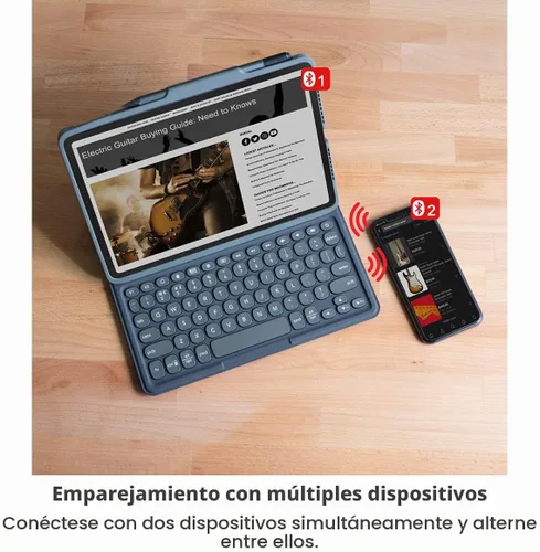 Vista 7 de ZAGG Pro Keys - Funda desmontable y teclado inalámbrico para Apple iPad de 10.2 pulgadas (Gen 9, 8, 7) - Emparejamiento Bluetooth, teclas