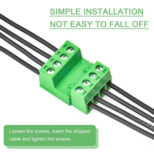 Vista 5 de 10 pares de conectores de bloque de terminales de tornillo enchufables de 2 pines de 5,08 mm de paso con enchufe Phoenix para cable de 28-12AWG