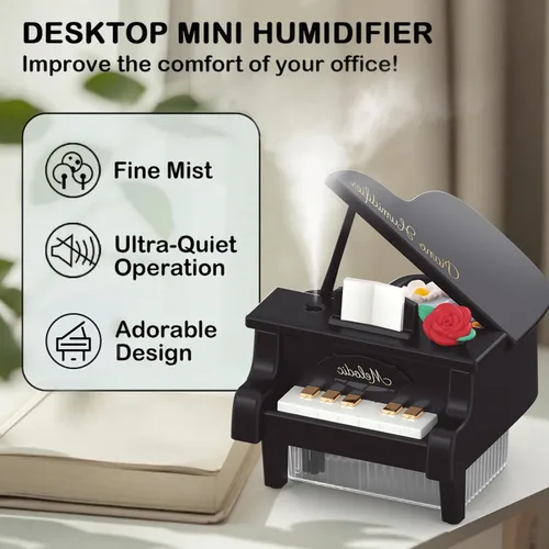Vista 5 de Mini humidificador portátil, humidificador de niebla fría de 11.8 fl oz, 1200 mAh silencioso para el hogar, guardería/oficina, mini humectante