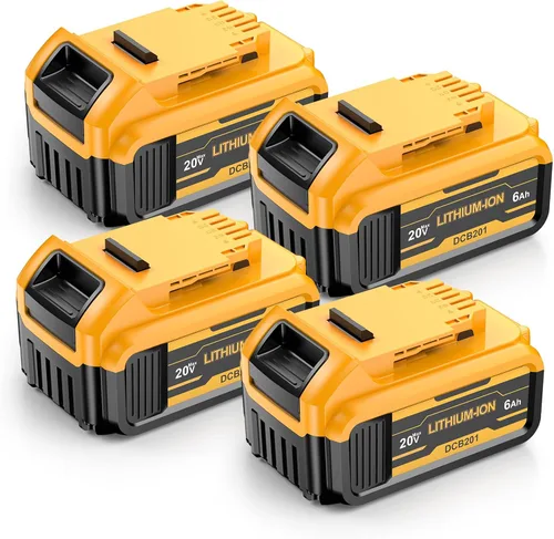 Vista 9 de Paquete de 2 baterías de repuesto de 6.0Ah para Dewalt 20 V Max, repuesto para batería Dewalt DCB200 DCB201 con estación de carga LED