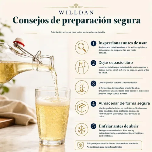 Vista 8 de Botellas de vidrio con tapa abatible [1 litro / 33 onzas líquidas] [Paquete de 4] - Botellas de coquito con tapa abatible para kombucha