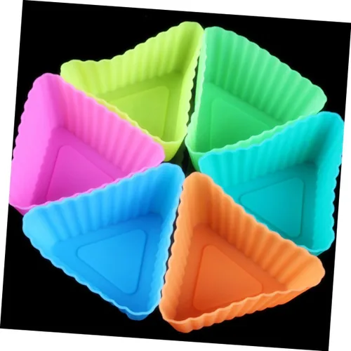 Vista 9 de Ciieeo 20 piezas de taza triangular para muffins, tazas de postre, moldes de pastelería, moldes para magdalenas, moldes para hornear bricolaje
