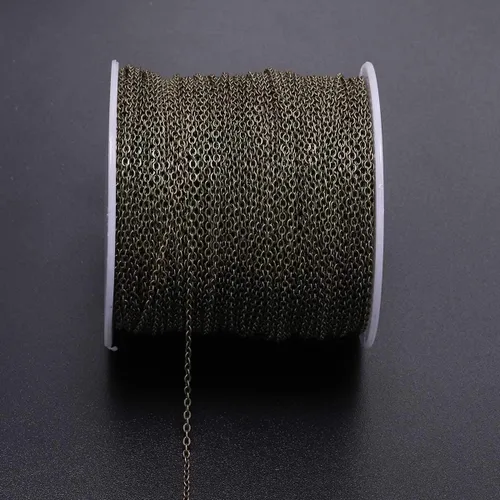 Vista 2 de Cadenas de collar de latón chapado en bronce antiguo de 1.5/2.0/2.5/0.138 in, cadenas de eslabones a granel para fabricación de joyas