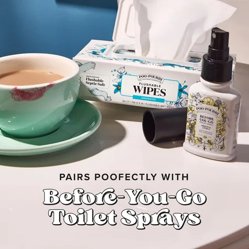 Vista 10 de Poo~Pourri Flushable Wipes, Cucumber Aloe, Dispensers, 50 Count (Pack of 6)