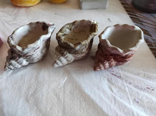 Vista 5 de Moldes de silicona para tarro de vela, molde de vela de caracola, forma de concha, molde de contenedor de plantación de suculentas para hacer