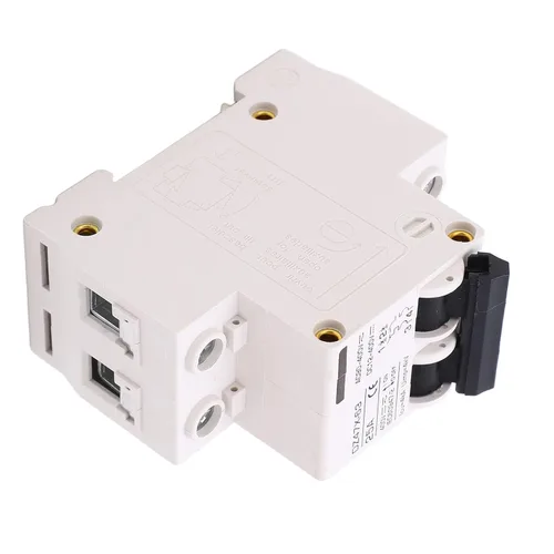 Vista 3 de Mini disyuntor de CA CC, disyuntor miniatura de CA CC Interruptor de desconexión 2P AC DC 25A 400V Montaje en carril DIN para solares, disyuntores