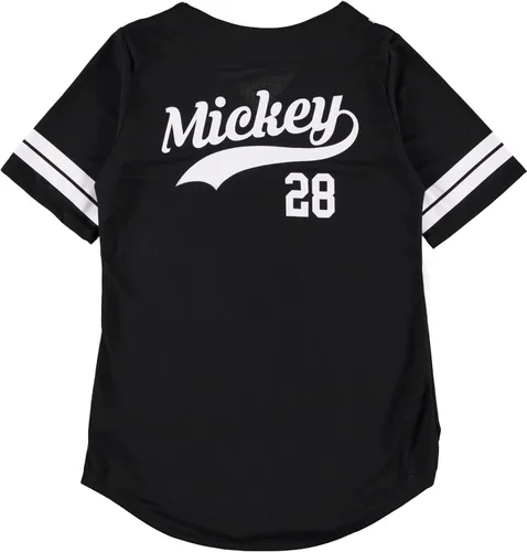 Vista 14 de Disney Camiseta de béisbol de Mickey Mouse con botones para mujer, diseño de Mickey y Minnie Mouse