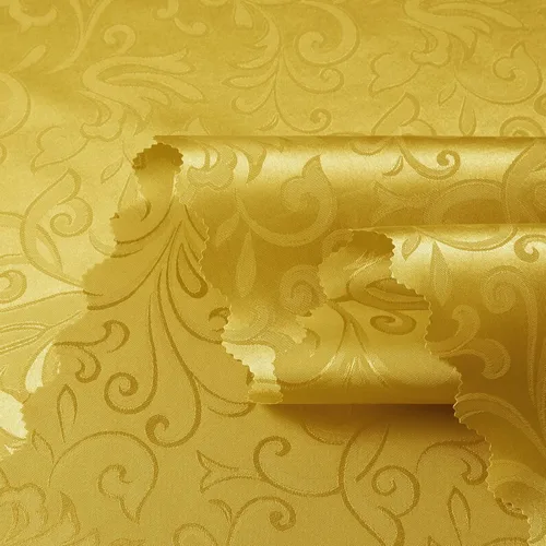 Vista 4 de SiinvdaBZX Mantel rectangular de damasco, diseño jacquard de lujo, mantel dorado de 60 x 84 pulgadas, mantel de poliéster satinado sin arrugas