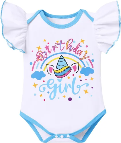Vista 3 de ODASDO Conjunto de banda para bebé y niña pequeña, estilo bohemio, arco iris, para tartas de cumpleaños