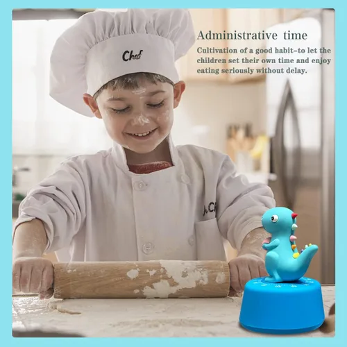 Vista 6 de ELE DEPI Paquete de 2 temporizadores de cocina, lindo temporizador de dinosaurio para niños, temporizador de huevos 100% mecánico para cocinar