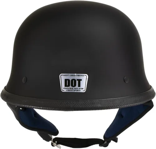 Vista 2 de Hot Leathers Plano negro El Hanz estilo alemán Vintage motocicleta medio casco HLT75