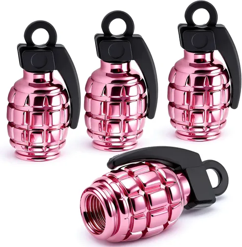 Vista 42 de 4 tapas de válvula de neumático, cubiertas universales de válvula de neumático de aleación de aluminio para automóviles, camiones, SUV, Negro