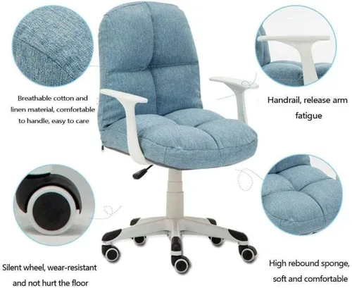 Vista 4 de Silla de computadora para estudiantes, dormitorio, sofá, silla, red de estudio, silla roja, aprendizaje giratorio, silla de escritura, elevador