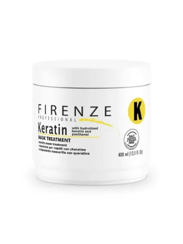 Vista 3 de Firenze Professional Mascarilla de queratina para el tratamiento del cabello, 13.5 onzas, sin sal, sulfato y parabenos, fórmula de reparación