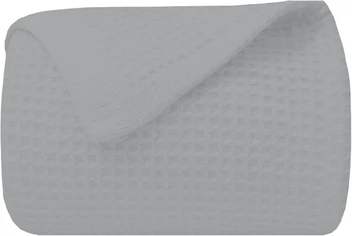 Vista 11 de Manta de cama de gofres, 100% algodón, suave, ligera, transpirable, manta térmica para todas las estaciones, tamaño matrimonial, gris oscuro