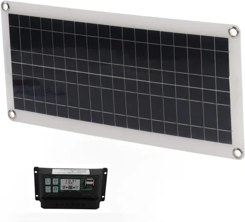 Vista 9 de Estink Kit de panel solar, panel solar de 30 W, 30 A, 12 V, 24 V, cargador de voltaje, kit de inicio de panel solar de silicio policristalino
