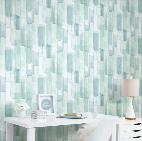 Vista 2 de Mr. Kate Papel pintado para despegar y pegar de vidrio de acuarela, RMK12316RL
