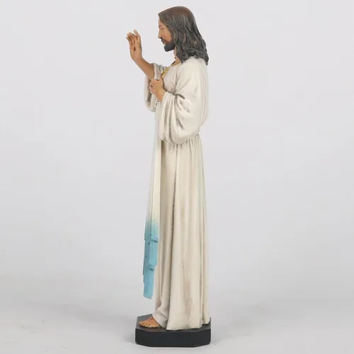 Vista 4 de Estatua de Jesucristo de la Divina Misericordia Católica BC de 6 pulgadas de alto, regalo religioso, decoración católica para interiores del hogar