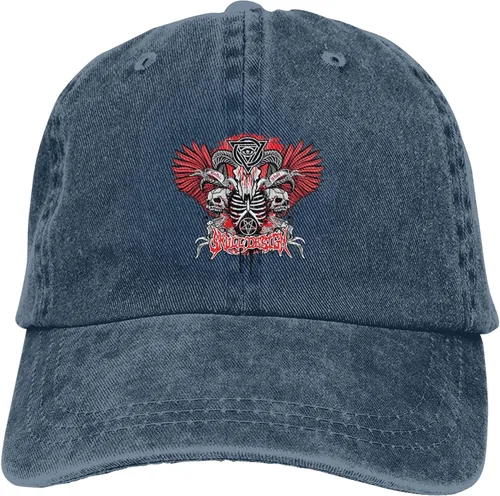 Vista 9 de Cowboy Hat Trendy Hats for Man and Women Djustable Four Season Outdoor Baseball Cap of Hell Skull with Angel Navy Blue