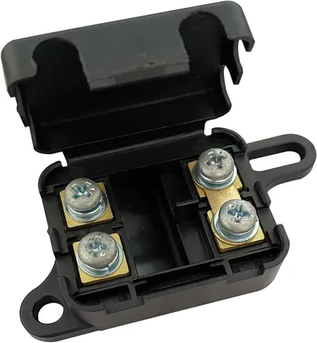 Vista 4 de Ampper - Soporte para fusibles ANL de 12 a 24 V, caja de fusibles MANL en línea de 2 vías para inversor de amplificador de audio de automóvil y más