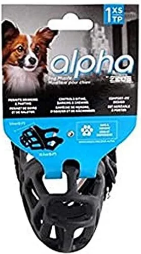 Vista 7 de ZEUS Bozal Alpha TPR para perros pequeños, diseño de ajuste cómodo que evita morder, ladrar y masticar, color negro
