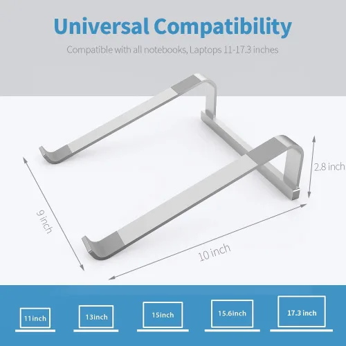 Vista 3 de LENRUE Soporte de computadora portátil para escritorio, soporte estable para MacBook Pro, elevador ergonómico de aluminio para computadora de 12