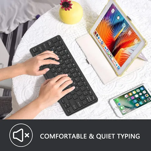 Vista 6 de TaIYanG Teclado Bluetooth para iPad Teclado inalámbrico compatible con iPad 10ª/10.2 (9ª/8ª/7ª generación), Air 5ª/4ª, Pro 11/12.9, 9.7, Mini y Negro