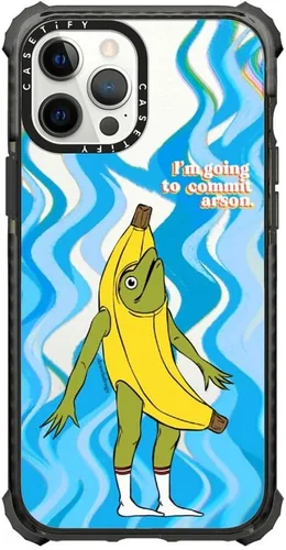 Vista 24 de CASETiFY Funda Ultra Impact para iPhone 12 Pro Max - Adhesivo Aries Moross, color negro transparente