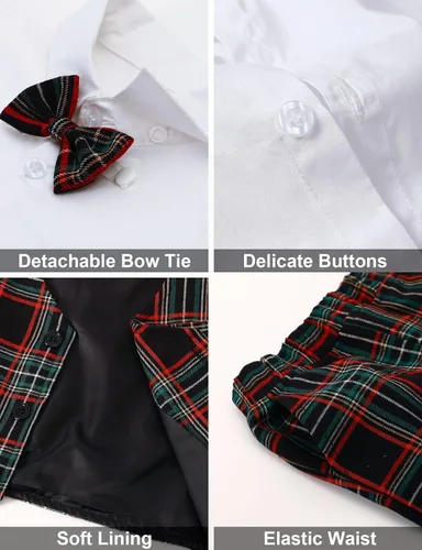 Vista 93 de A&J DESIGN Conjunto de traje de caballero para niños pequeños, 3 piezas, camisas, chaleco y pantalones