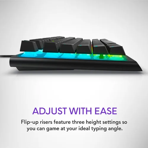 Vista 4 de Alienware Teclado para juegos Tenkeyless - AW420K - Lado Oscuro de la Luna - Con cable, programable, Cherry MX Red, USB, AlienFX RGB / 16.8 millones