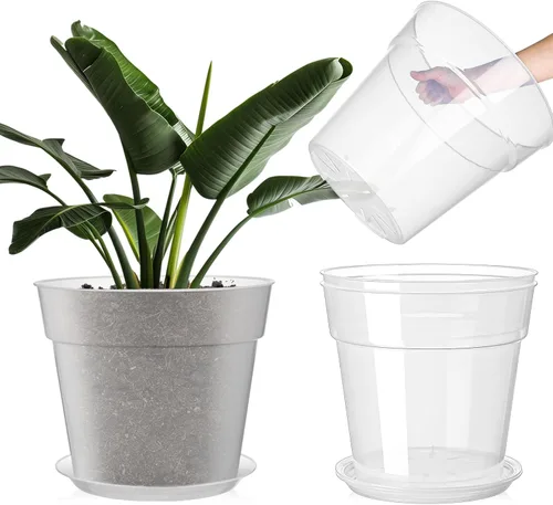 Vista 12 de Baderke 3 Pack Clear Nursery Pot,9.25 Inches
