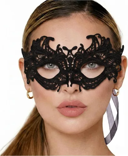 Vista 29 de Masquerade Mask For Women Lace Masquerade Mask for Masquerade Party, Proms, Venetian Party, Mardi Gras, Halloween & Cosplay Ana Bg Pluma de Pavo Real