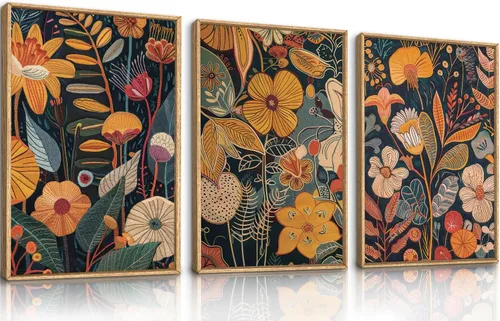 Vista 99 de FWIEXA Juego de Arte de Lienzo Bohemio Enmarcado para Pared, Cuadros Botánicos Verde Salvia Decoración de Pared, Impresiones de Arte de Plantas