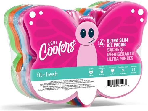 Vista 25 de Cool Coolers Kids Shaped Ice Packs for Lunch Boxes - Reusable Slim Ice Packs for Kids Lunch Box, Freezer Packs for Bento Boxes, Long Lasting, BPA