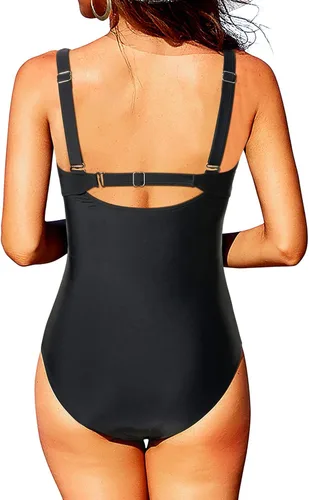 Vista 3 de Tempt Me - Trajes de baño de malla de una pieza para mujer, estilo vintage, control de abdomen