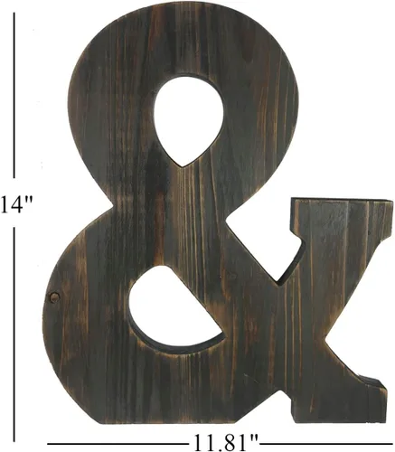 Vista 2 de Arte de pared con letras grandes para sala de estar, baño, dormitorio y decoración del hogar, letras rústicas de casa de campo para apellidos