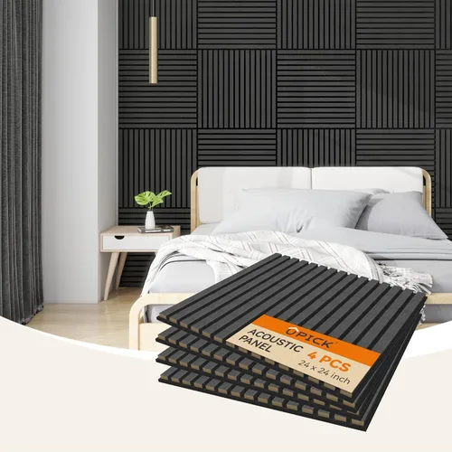 Vista 10 de Upick Paneles de pared acústicos de MDF que absorben el sonido, paquete de 2 paneles de pared de espuma a prueba de sonido de 94.5 x 23.4 pulgadas