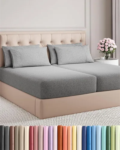 Vista 111 de Juego de sábanas Twin de 4 piezas - Cómodo, transpirable y refrescante - Juego de ropa de cama de lujo de hotel ultrasuave con bolsillos profundos